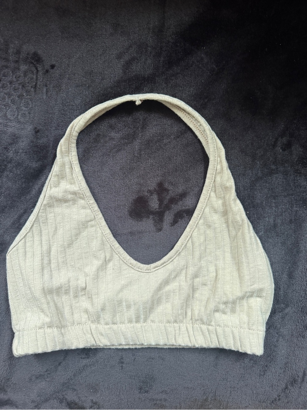 Missguided tan Ribbed Halter Crop Top